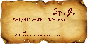 Szijártó János névjegykártya